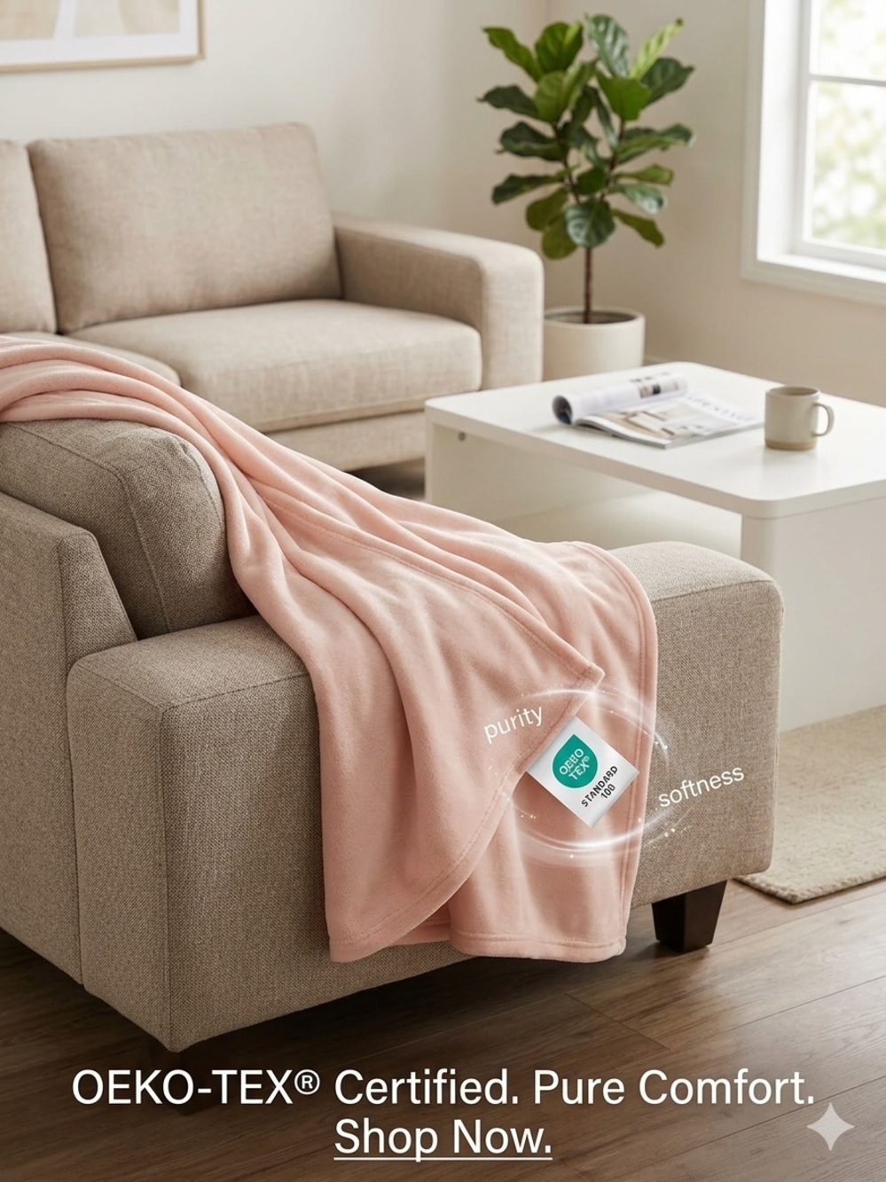 Soft Plush Throw Blanket - Pink
